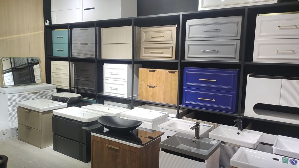 Ossoceramics. Mebel PVC. Dush i rakovina smisitel