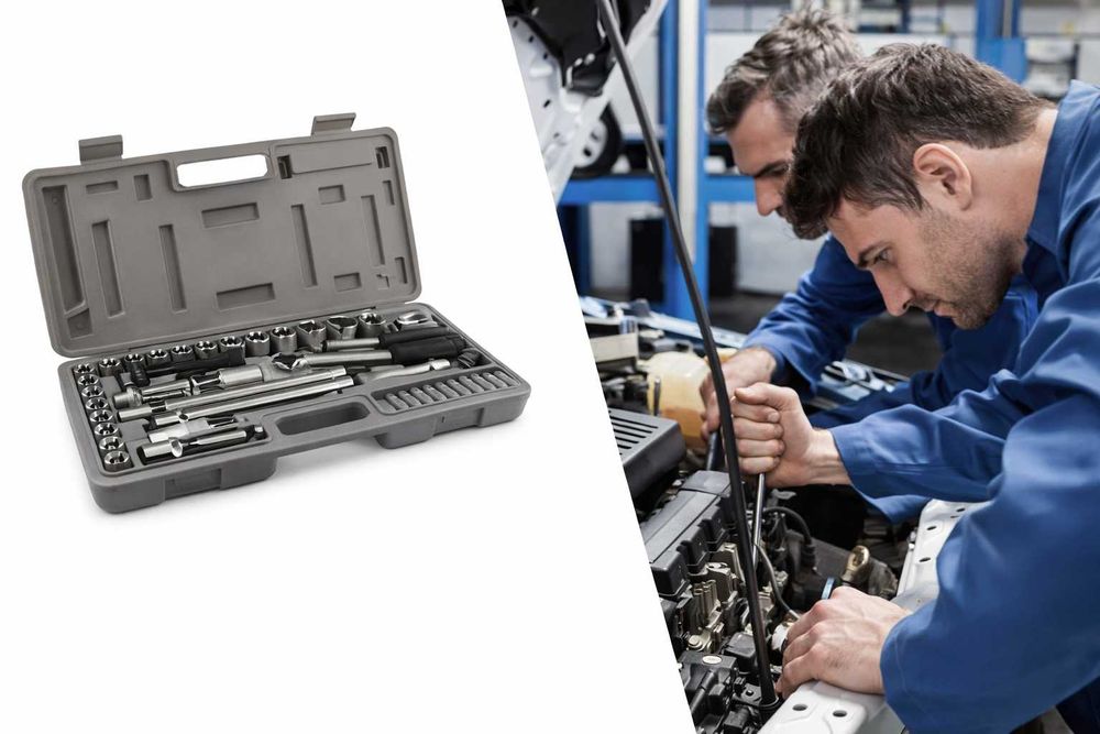 Trusa Chei Tubulare/ clichet 52 piese, Metal + Cutie Transport