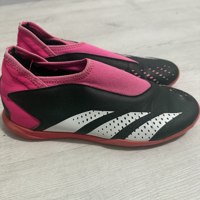 Adidas Predator Precision 3 TF Ghete De Fotbal Pentru Copii Cu Talpă Cu Crampoane Negru Core Alb Cloud Roz Team Shock 2