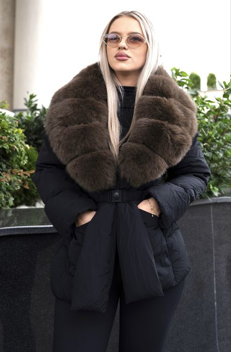 Geaca Medie Blana Naturala