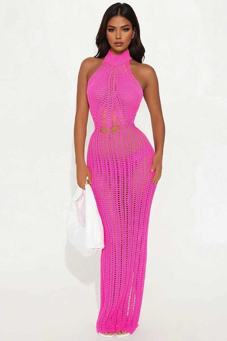 Ефектна Плетена Секси Рокля - Бранд FASHION NOVA