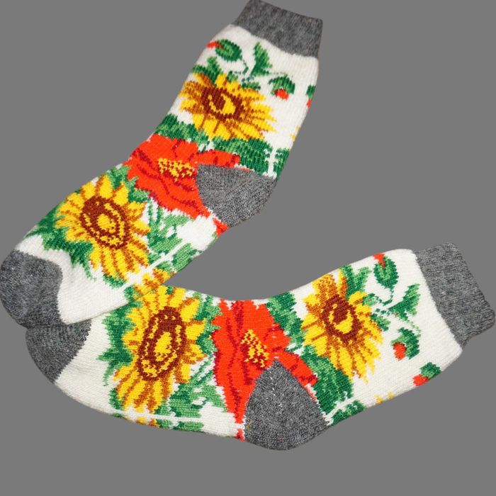 Sosete de lana cu model, ciorapi de lana
