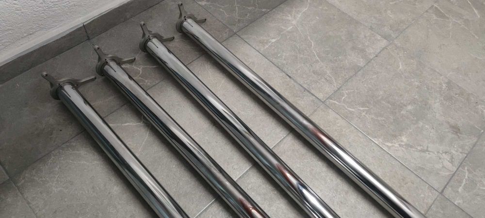 Set 4 Picioare metalice cromate reglabile pentru mese