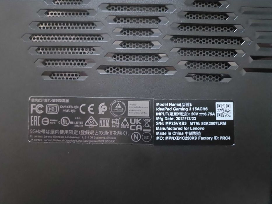 Laptop Gaming LENOVO IdeaPad Gaming 3 15ACH6 AMD Ryzen 7 5800H pana la 4.4GHz 15.6" Full HD 16GB SSD512GB NVIDIA GeForce RTX 3050Ti 4GB Win11pro