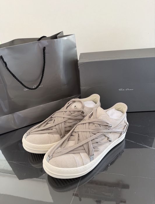 Rick Owens Hollywood megalace suede sneakers