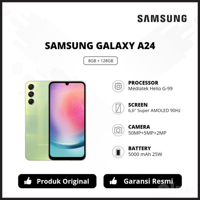 Самсунг А24   6/128  gb Muddatli tulovda 350.000 dan tushadi