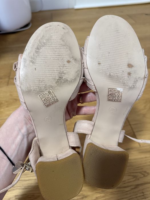 Sandale bej, piele intoarsa ecologica, marime 38