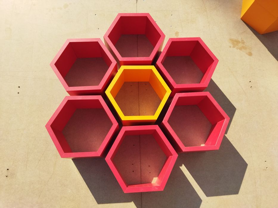 Етажерка пчелна пита, Шестоъгълник, Шестостен,Полица,Рафт, Библиотека