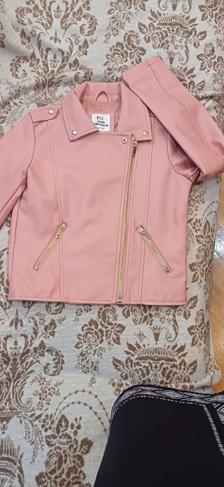 Geaca fetita roz imitație piele 146 cm