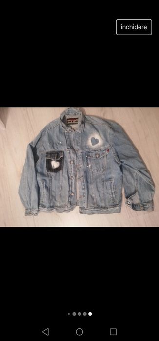 Geaca blugi HIS oversized S-L, stare excelenta, impecabila