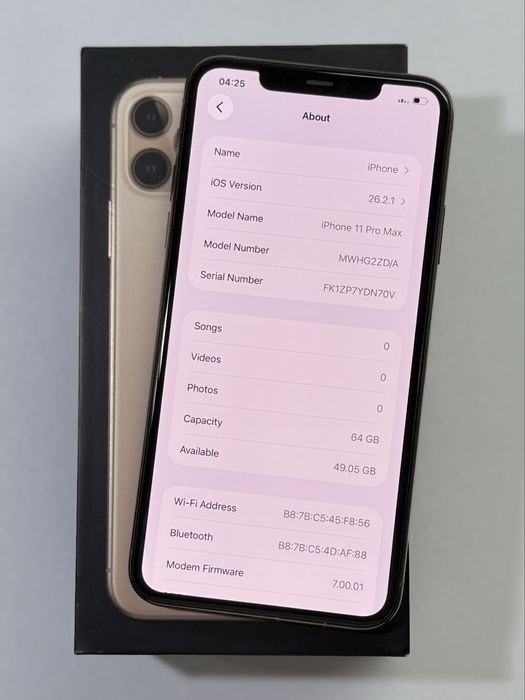 iPhone 11 ProMax Gold 91% battery