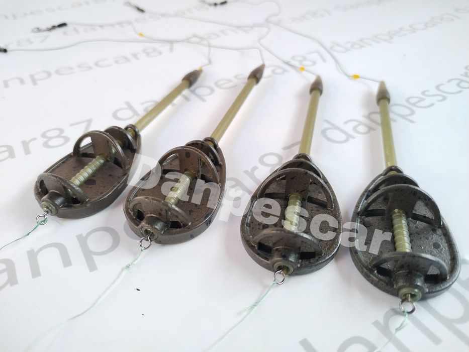 SET 4 MONTURI pescuit la Feeder cu momitor method TIJA ANTITANGLE