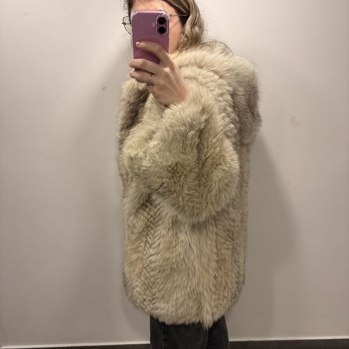 Haina blana naturala vulpe aurie