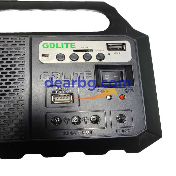 Мобилна Соларна Система с тонколона, радио и крушки GDLite-8017 Music