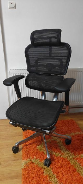 Scaun Ergohuman v2 Plus Elite cu Suport picioare, mesh Negru