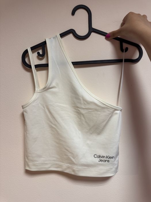 Бял къс топ Calvin Klein