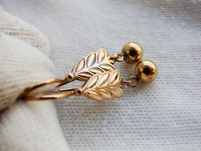 cercei aur retro 14k rusia 583 rusesti aur rusesc unicat