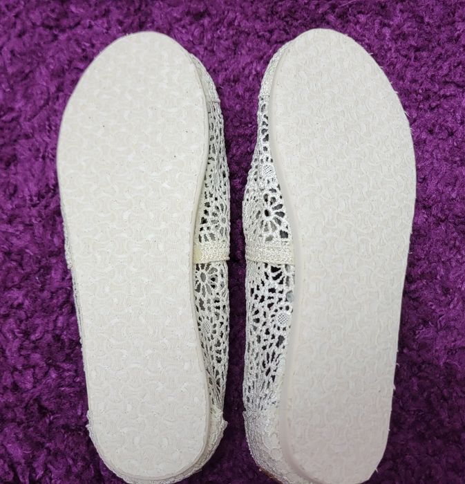 Espadrile din dantela ecru noi 39