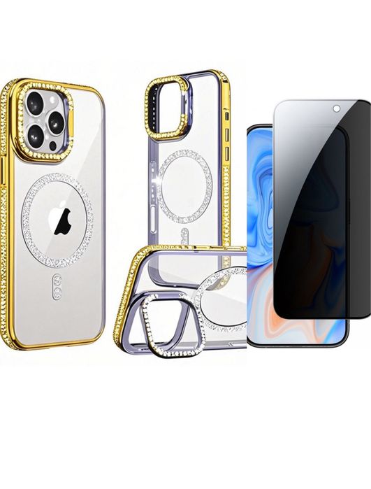 Husa Silicon MagSafe Rock +Folie Sticla Curbata Iphone 16 PRO MAX PLUS