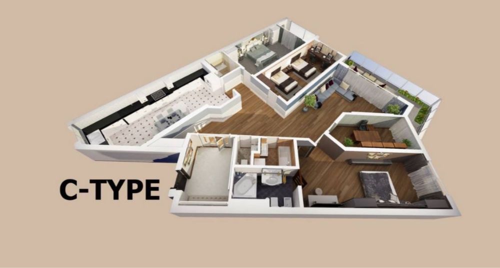 ЖК Seoul Moon 5-комнатная квартира, есть терраса.