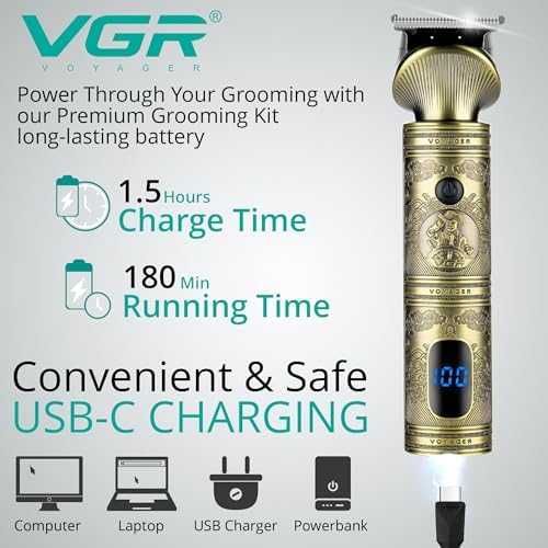 Нов Мултифункционален тример за брада, коса и тяло VGR машинка за мъже