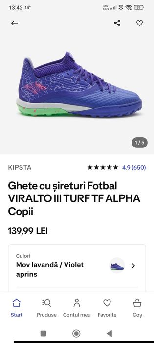 Vând ghete de fotbal Viralto mov