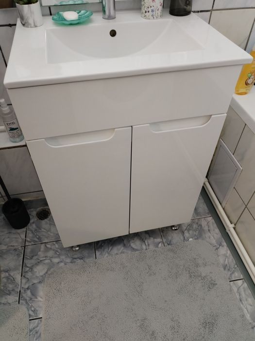 Masca ghiuveta+lavoar+baterie Grohe