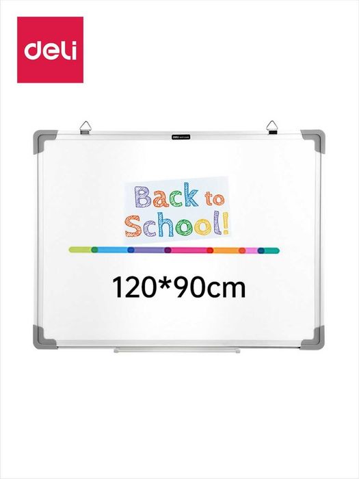Доска белая маркерная, 90х120, Deli EV900 ОРИГИНАЛ