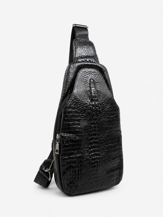 Стильная мужская сумка через плечо (экокожа, кроко)