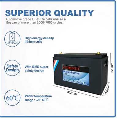 Продавам LiFePO4 12V 100Ah литиево,желязо,фосфатна батерия Vevor 600лв