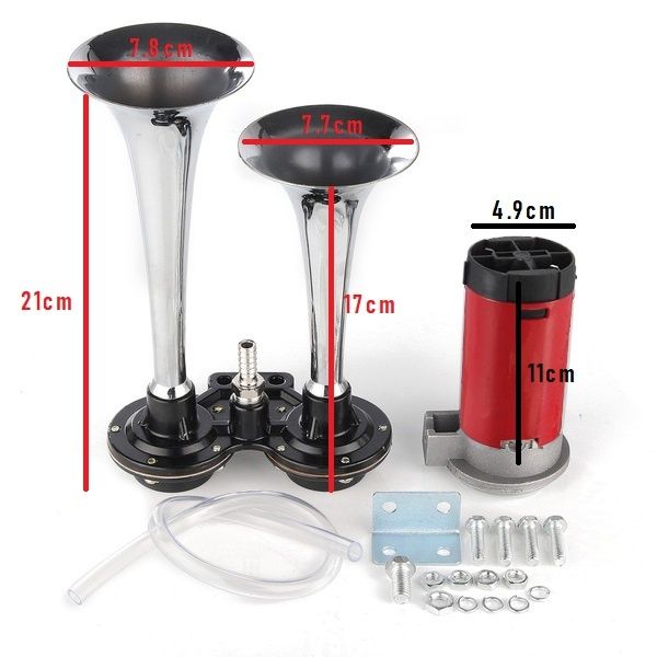 Двойна тромба клаксон с компресор за Кола Бус Камион 12V 12 Волта