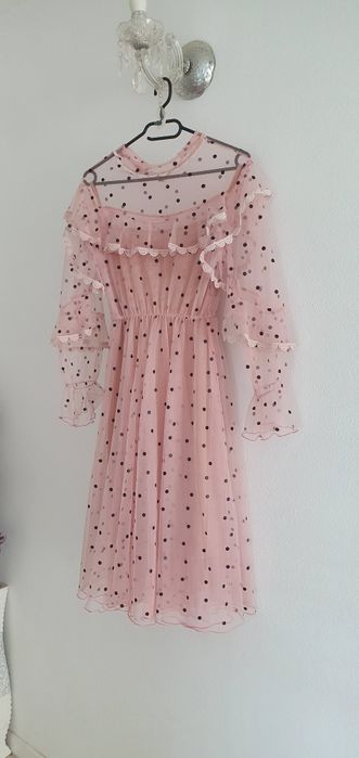 Rochie roz cu buline L
