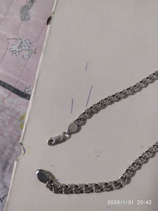 Продаю трос серебро проба 925 вес 20 Грам цена 40000  за 1 грамм