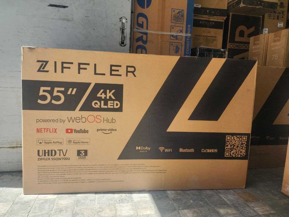 Телевизор ZIFFLER платформа WEBOS, QLED4K Smart, все моделы, доставка
