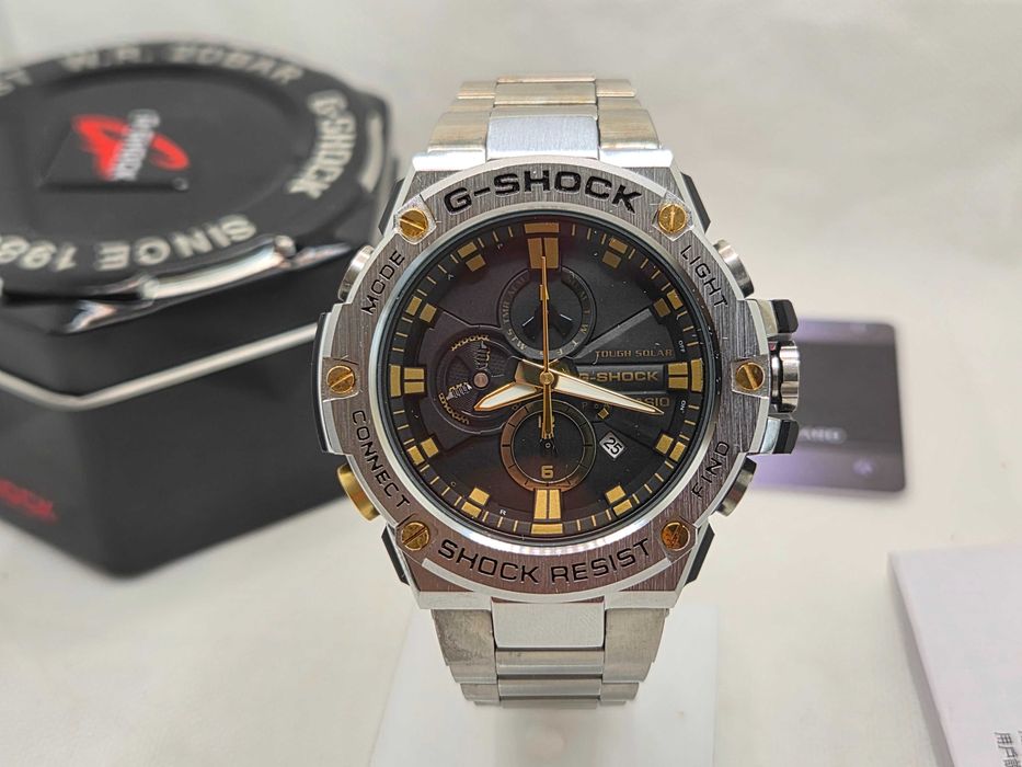 Ceas Sport Barbati Casio g shock GST B100d full metal , SILVER- BLACK-GOLD  Nou.Garantie 2ani