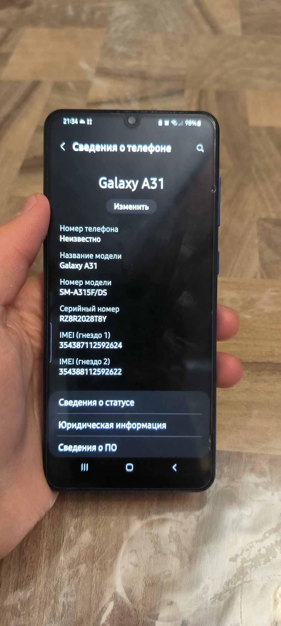 Samsung A31 telefon: 2 500 000 сум - Мобильные телефоны Ташкент на Olx