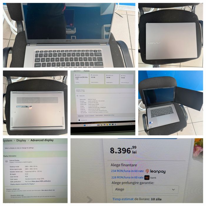 Vand uktrabook msi prestige oled 16ai+ c3mg core 7 ultra 355 32gb 1 tb pci 120hz+ bonus