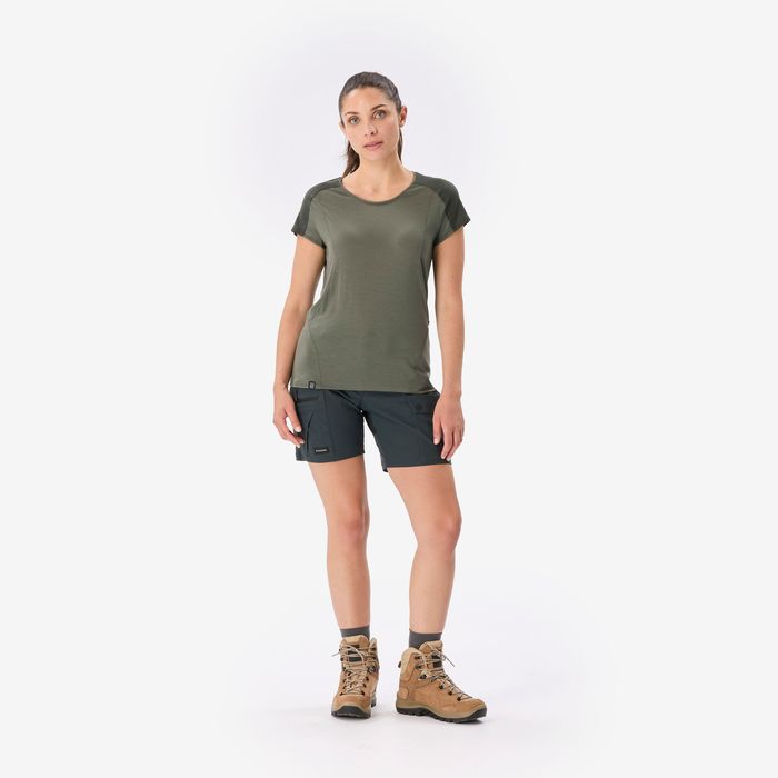 Tricou de trekking din lână merinos, - produs resigilat Decathlon