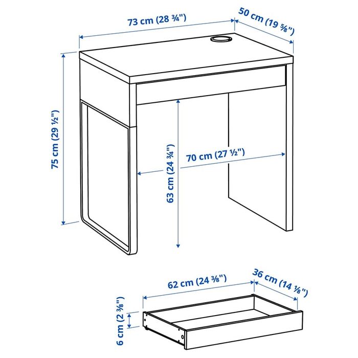 Birou Micke ikea aspect stejar cu extensie