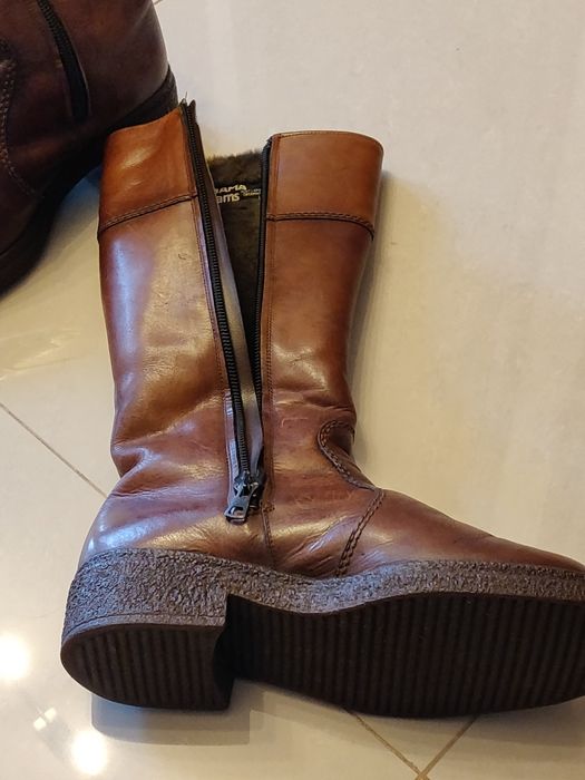 Vand cizme de piele  naturala inblanite