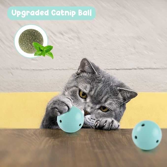 Интерактивна играчка за котки, произволно въртяща се с LED светлини