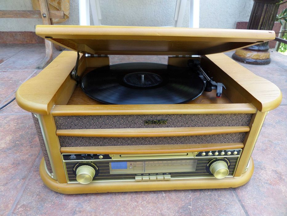 Sistem Audio Retro din Lemn Denver MCR-50MK3 • Pick-up, CD, Radio,Caseta, USB,inregistrare mp3