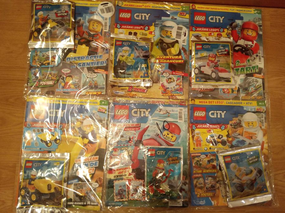 Seturi Lego city mici (foil bags) noi, sigilate, cu reviste