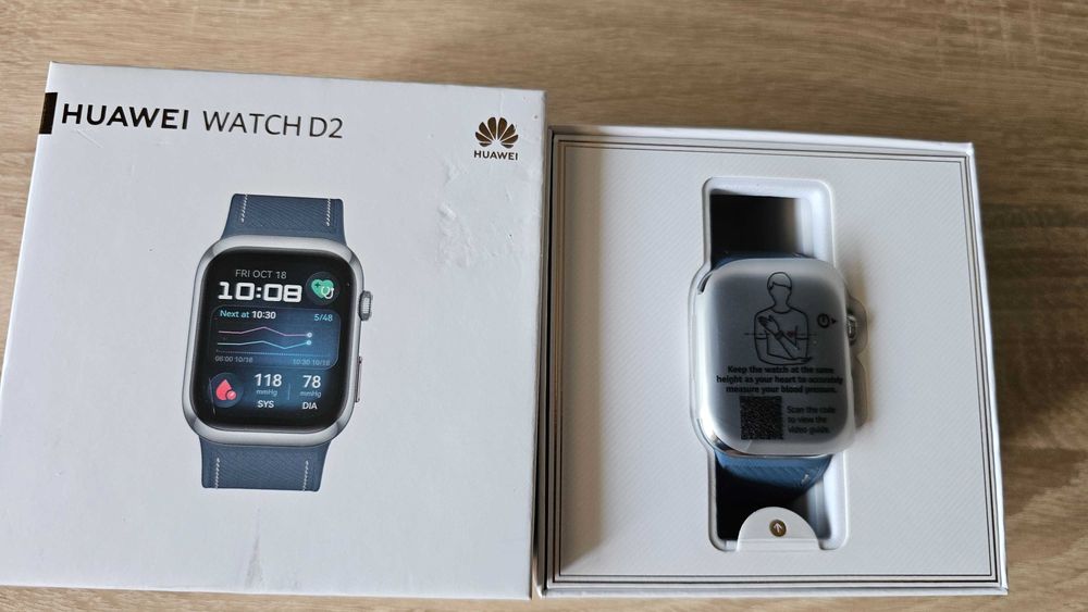 Huawei Watch D2, Aluminum alloy Case, Blue Composite Leather Strap