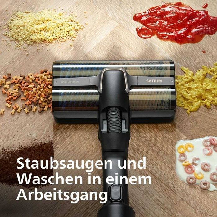 Нова Безкабелна Прахосмукачка за Сухо и Мокро Почистване PHILIPS AquaTrio XW9463/11, Серия 9000, 2 години Гаранция