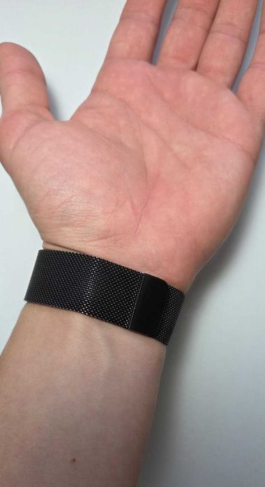 Curea ceas neagra, metalica cu magnet, compatibila smart watch Apple