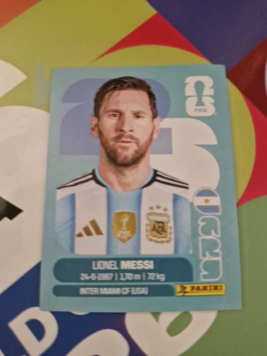 Messi cartonas panini world cup