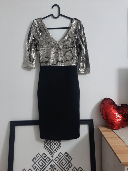 Rochie neagra cu paiete Designer 50 lei transport gratuit