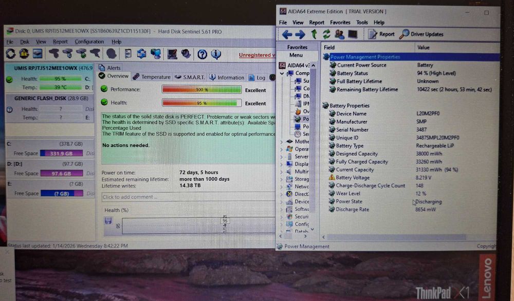 14' Lenovo Ryzen 5 5500U/16GB DDR4/512GB SSD/AMD Radeon/Бат. 5ч.
