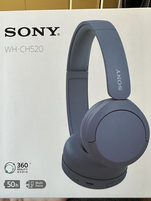 Casti On-Ear Sony WH-CH520L, Wireless, Bluetooth, Microfon, Albastru